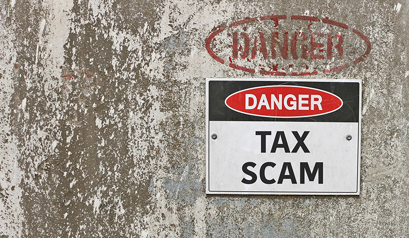 Danger Tax Scam Sign