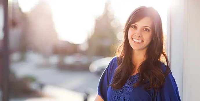 Woman in Blue Shirt