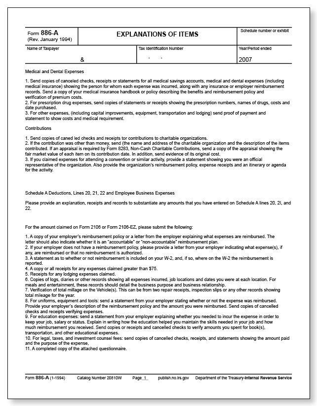 IRS Audit Letter 566(CG) - Sample 4