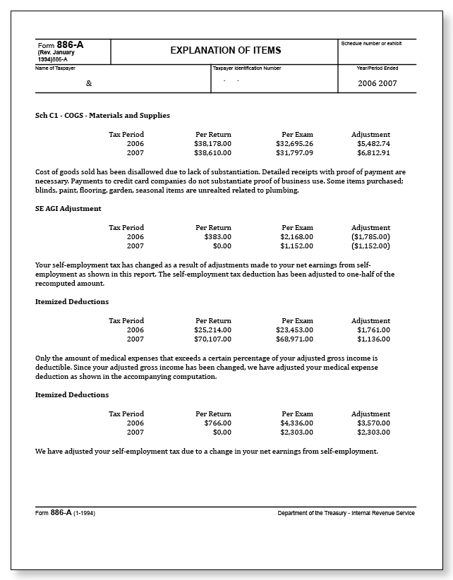 IRS Audit Letter 531-T - Sample 1