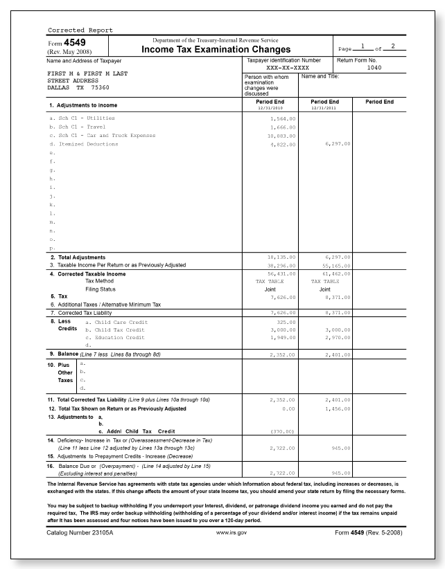 IRS Audit Letter 692 - Sample 1 