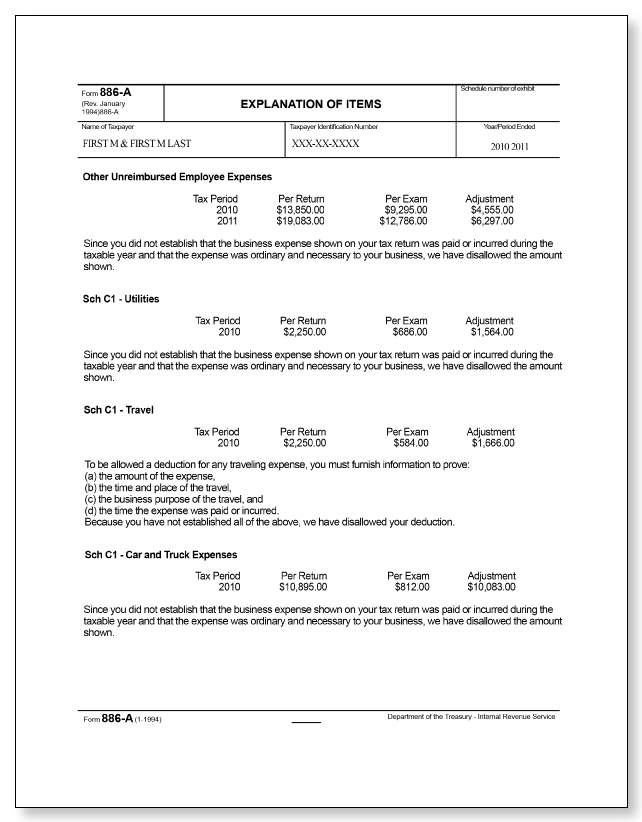 IRS Audit Letter 692 - Sample 1 