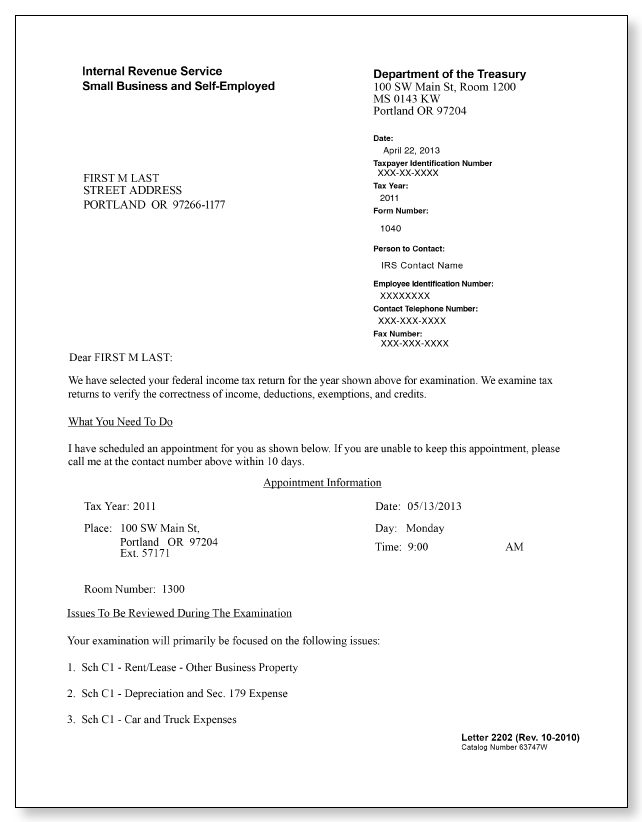 IRS Letter 2202 - Sample 1