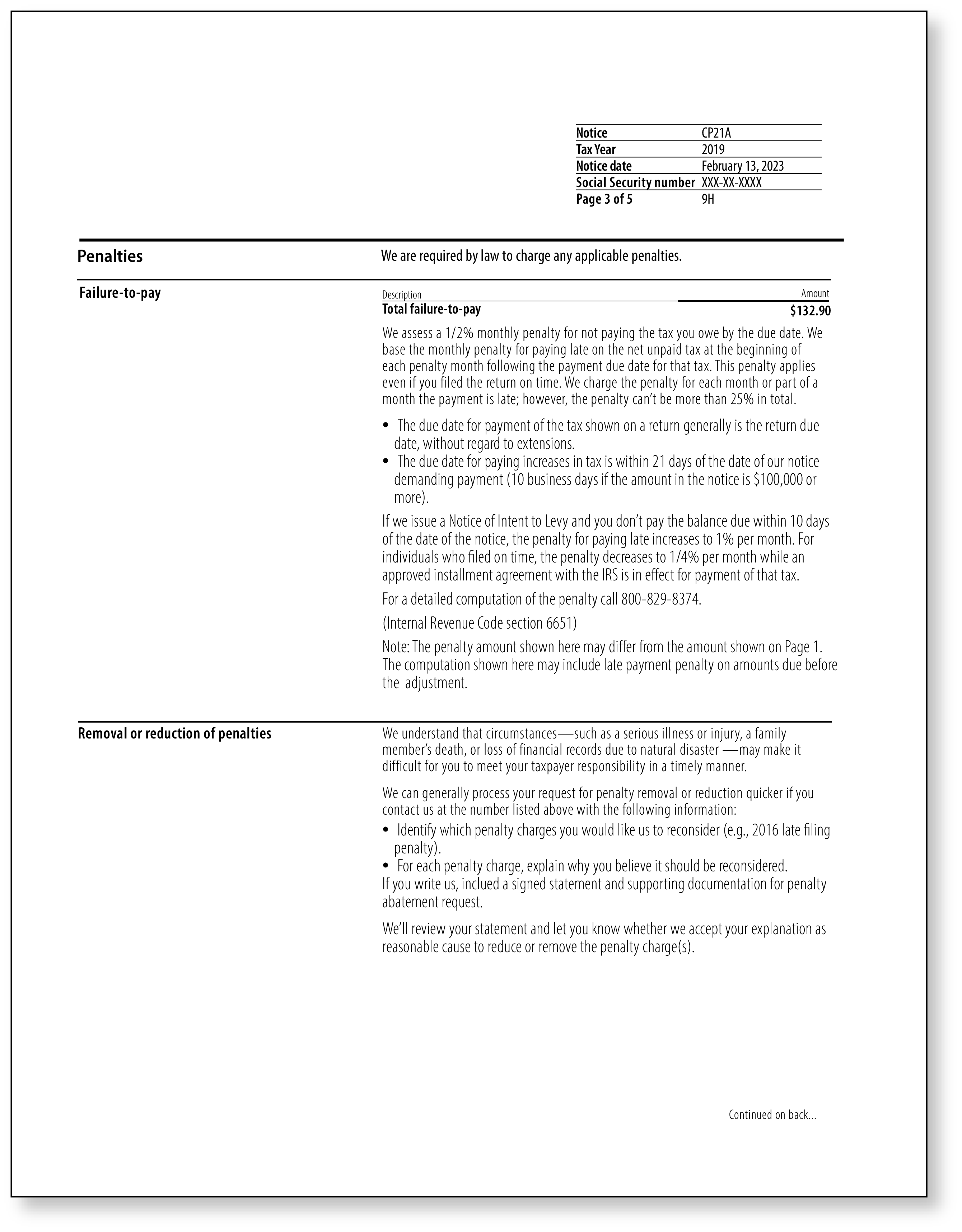 IRS Audit Letter CP21A - Sample 1