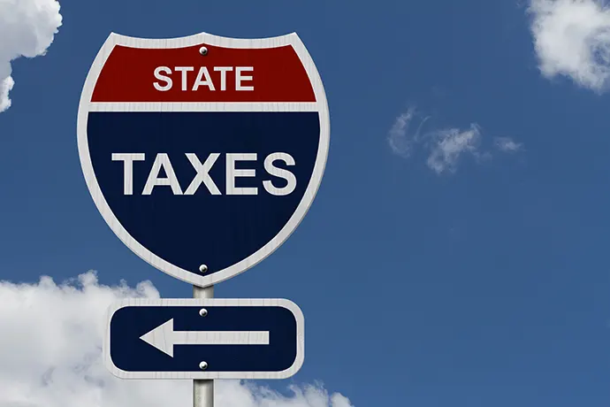 State Taxes sign