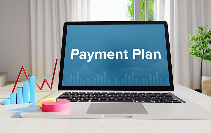 Payment Plan displayed on Computer Screen