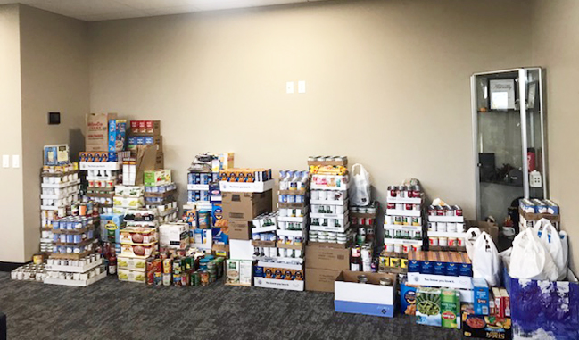 Room with food donations