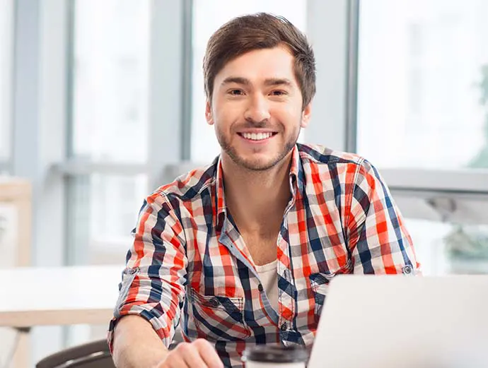 Man working on computer